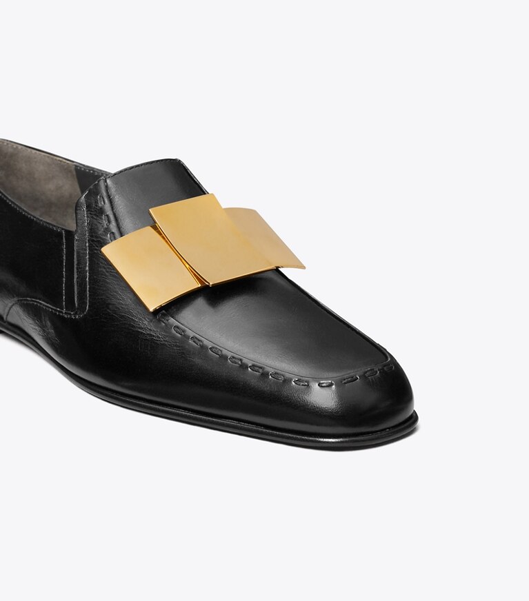 Tory Burch designer mocassins Mocassin Bunny Knot dans PERFECT BLACK / GOLD détails