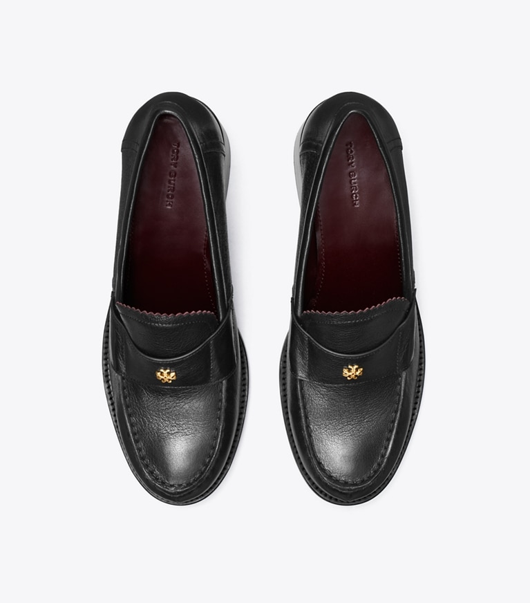 Tory Burch designer escarpins Mocassin Classic à talon dans PERFECT BLACK vue du dessus