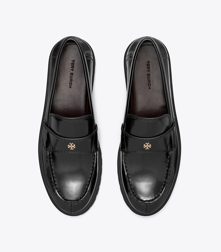 Tory Burch designer mocassins Mocassin cranté classique dans PERFECT BLACK vue du dessus