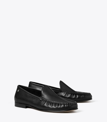 Tory Burch designer mocassins Mocassin froncé Classic dans PERFECT BLACK angle