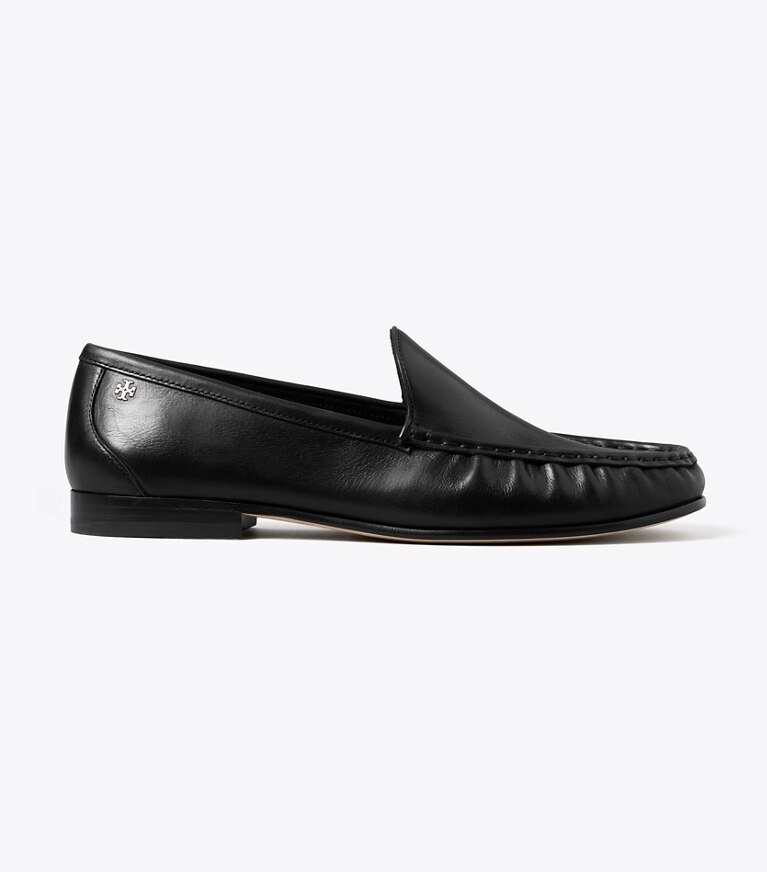 Tory Burch designer mocassins Mocassin froncé Classic dans PERFECT BLACK de côté