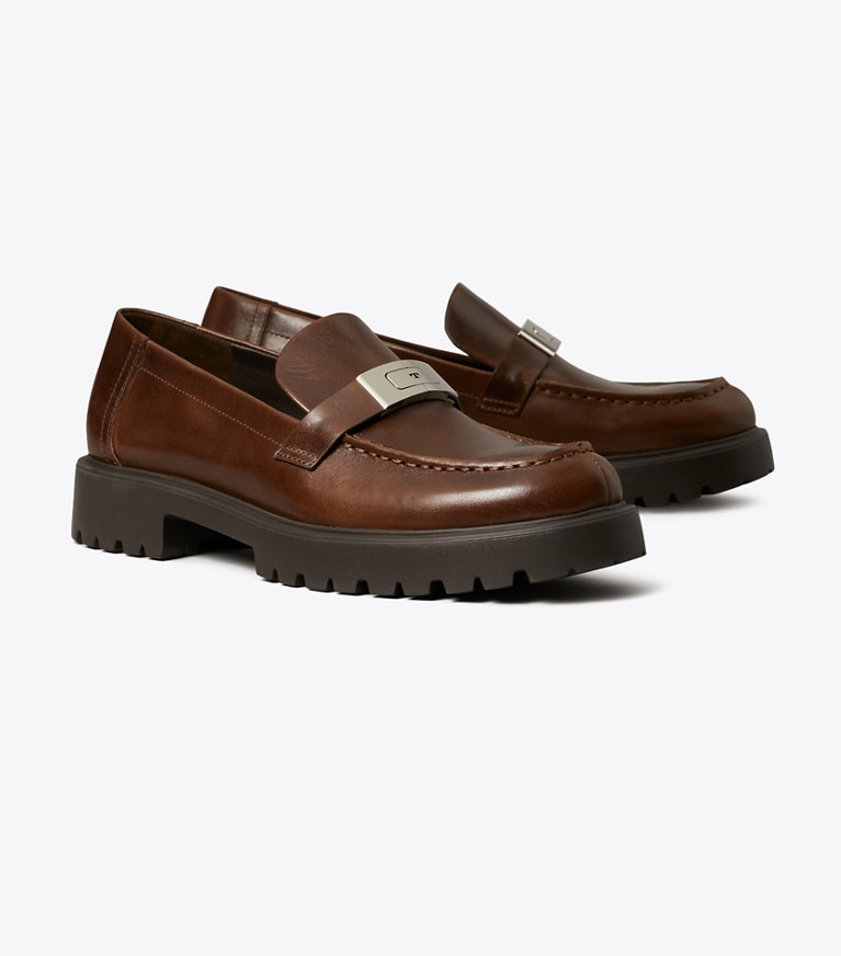Tory Burch designer mocassins Mocassin Leelee à semelle crantée dans COFFEE angle