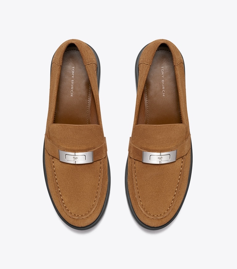 Tory Burch designer mocassins Mocassin Leelee à semelle crantée in WEATHERED OAK dessus