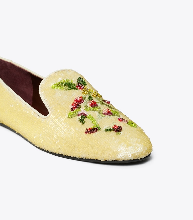 Tory Burch designer mocassins Mocassin smoking dans BEIGE détails