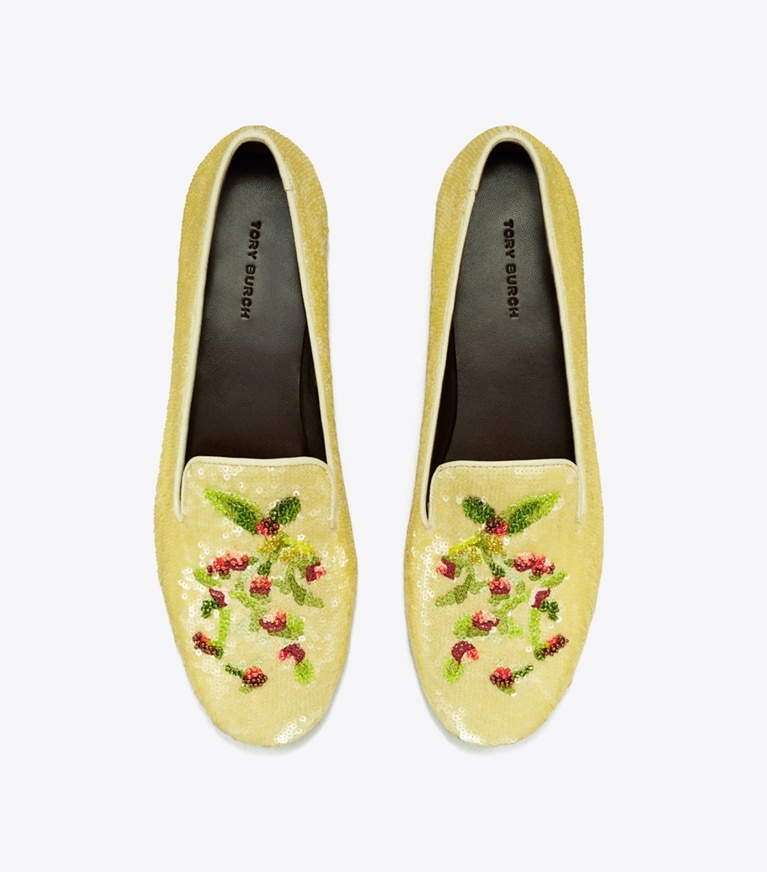 Tory Burch designer mocassins Mocassin smoking dans BEIGE vue du dessus