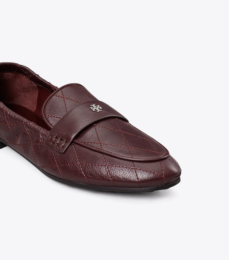 Tory Burch designer mocassini Mocassino ballerina matelassé in DARK CARMINE dettaglio