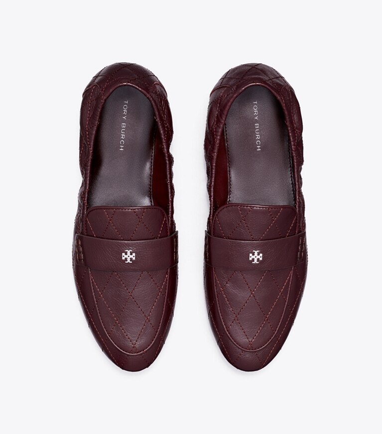 Tory Burch designer mocassini Mocassino ballerina matelassé in DARK CARMINE superiore