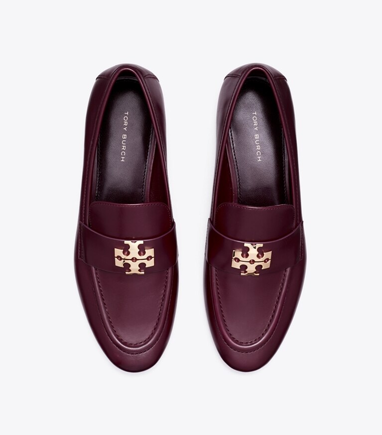 Tory Burch designer mocassini Mocassino Charlie in MERLOT / GOLD superiore