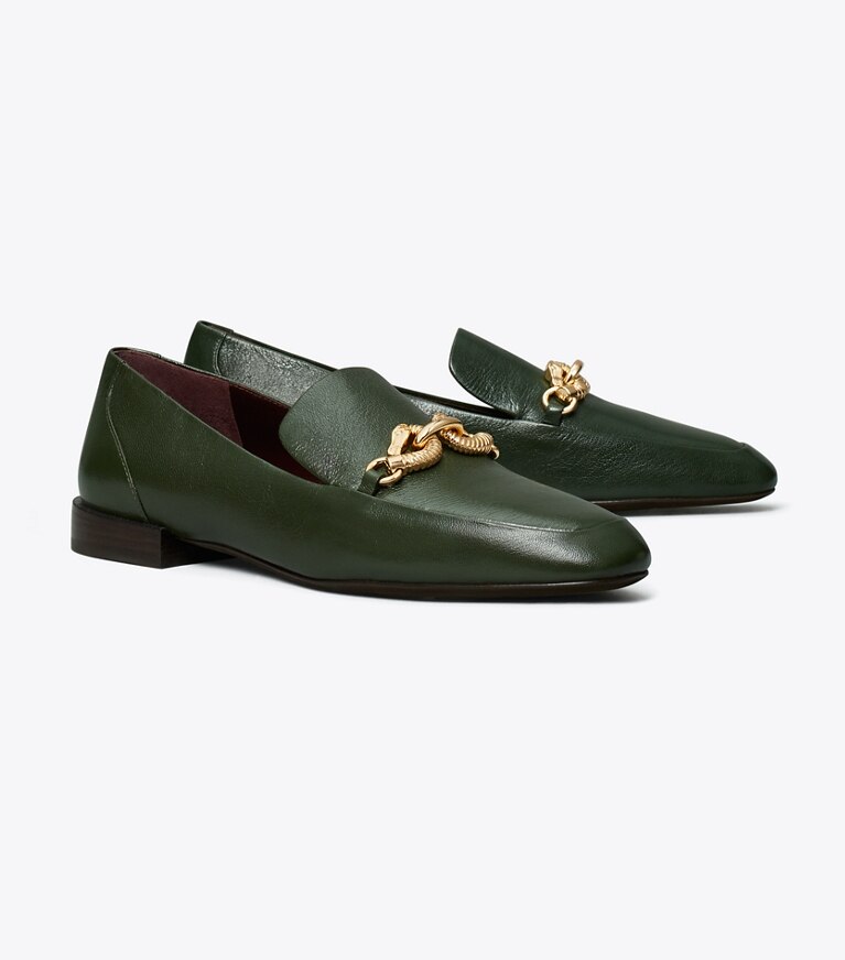 Tory Burch designer mocassini Mocassino Jessa in DARK EMERALD angle