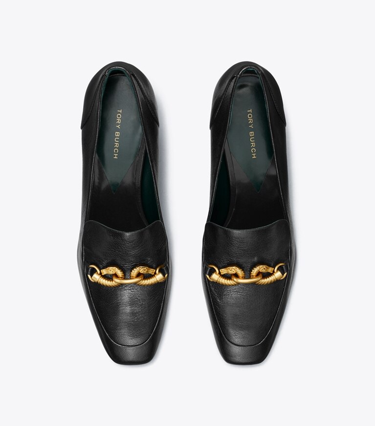 Tory Burch designer scarpe con tacco Mocassino Jessa con tacco in PERFECT BLACK superiore