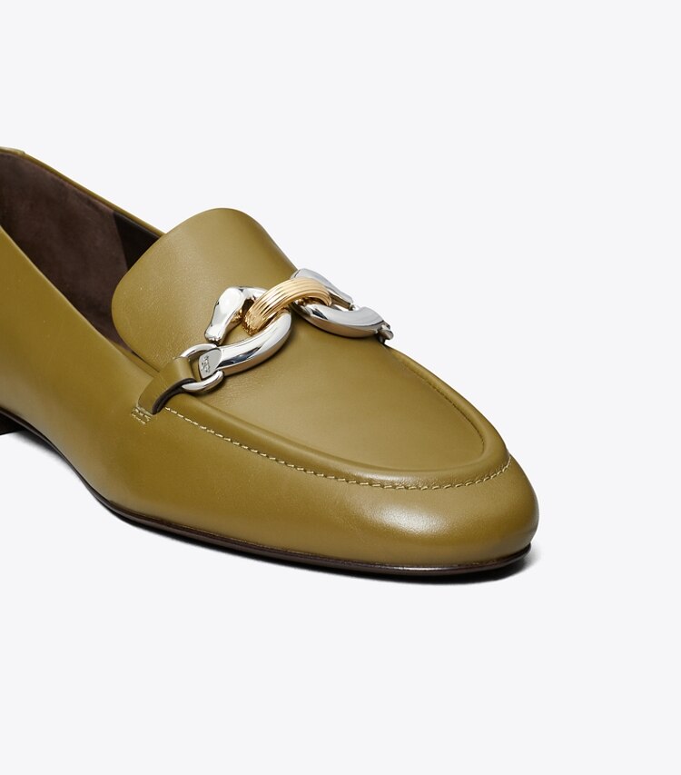 Tory Burch designer mocassini Mocassino Jessa in RAMURE GREEN dettaglio