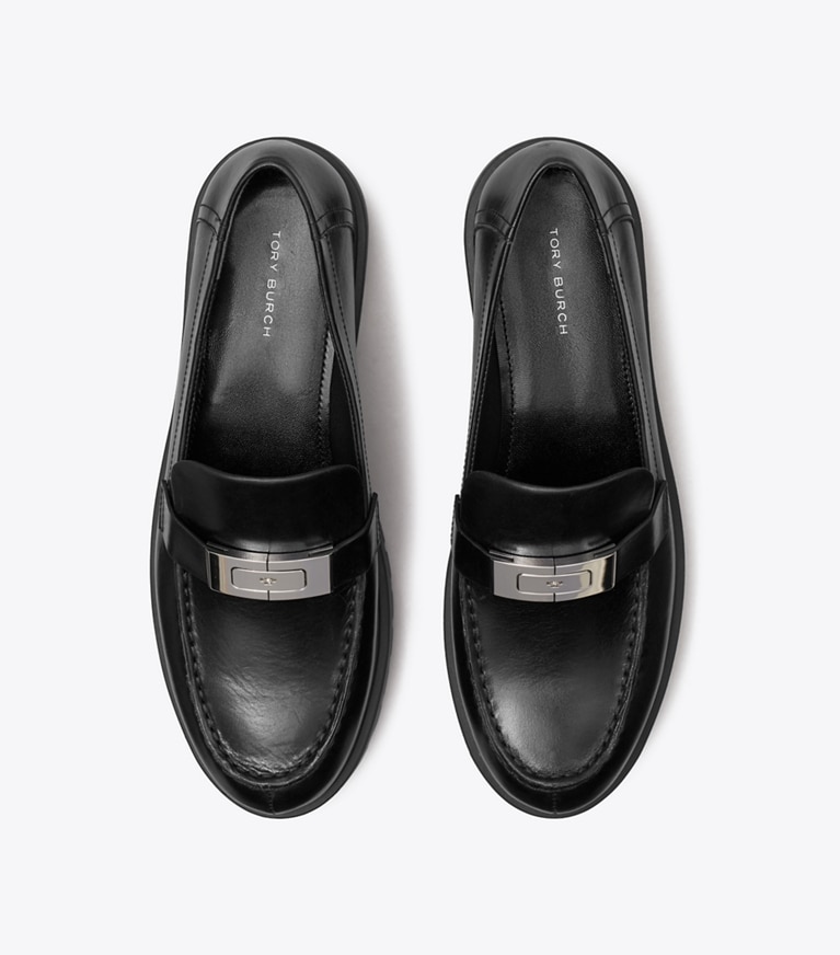 Tory Burch designer mocassini Mocassino LeeLee con suola a carrarmato in PERFECT BLACK superiore