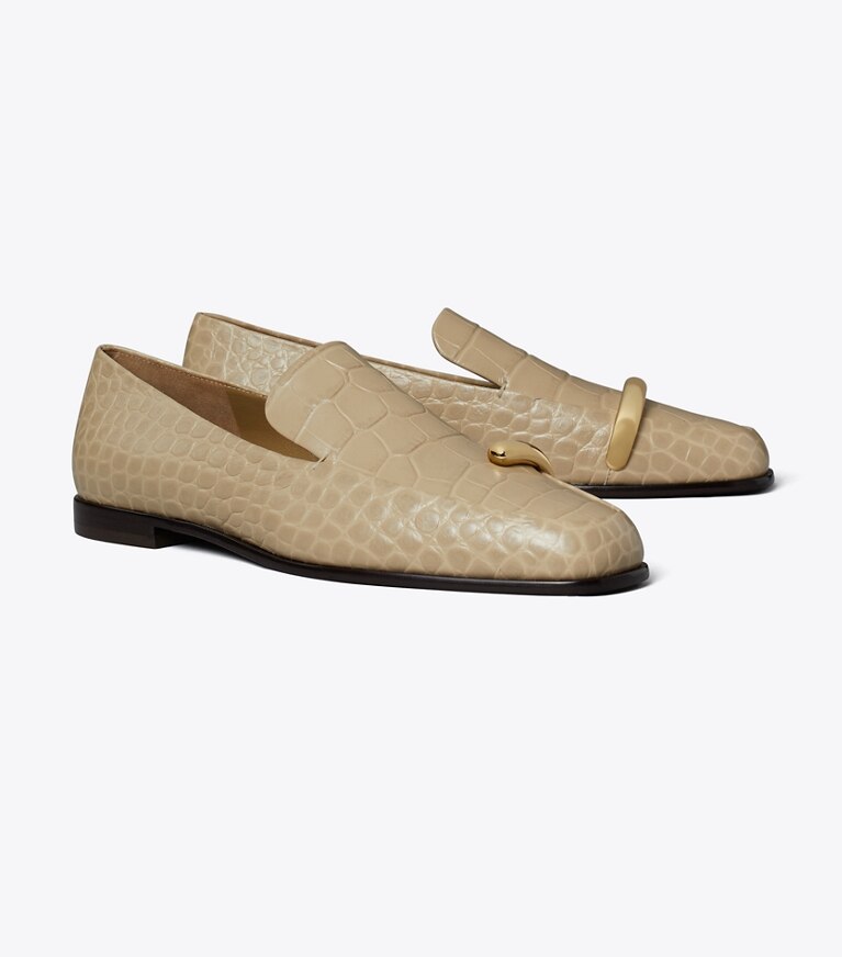 Tory Burch designer mocassini Mocassino Pierced in Ginger Leaf / Gold angle