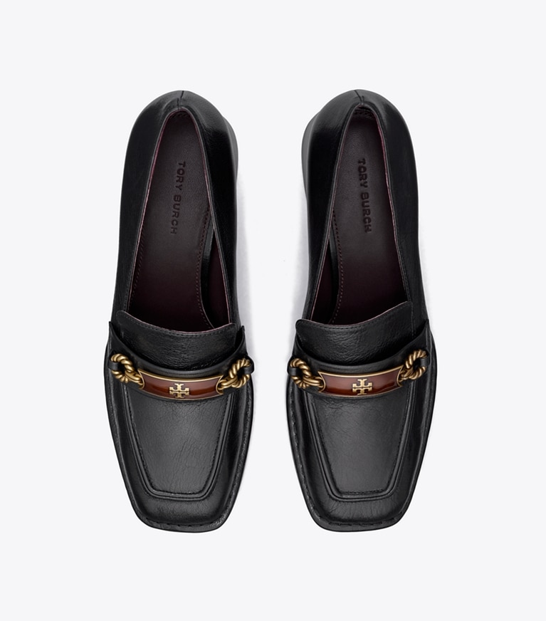 Tory Burch designer escarpins Mocassins à talon Perrine in PERFECT BLACK angle