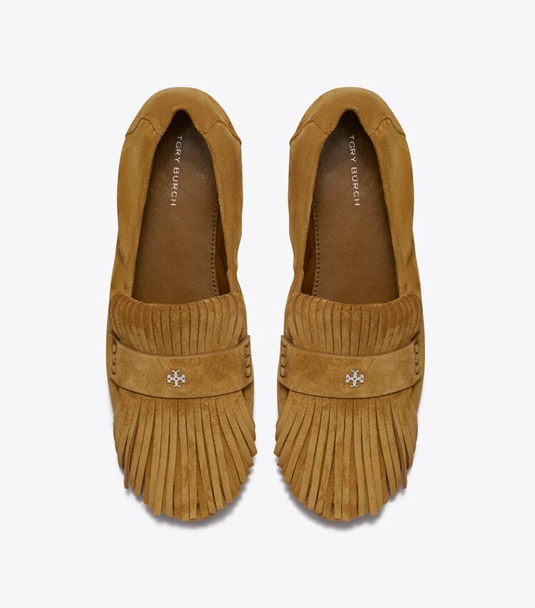 Tory Burch designer mocassins Mocassins ballerines à frange in WILD TABACCO dessus