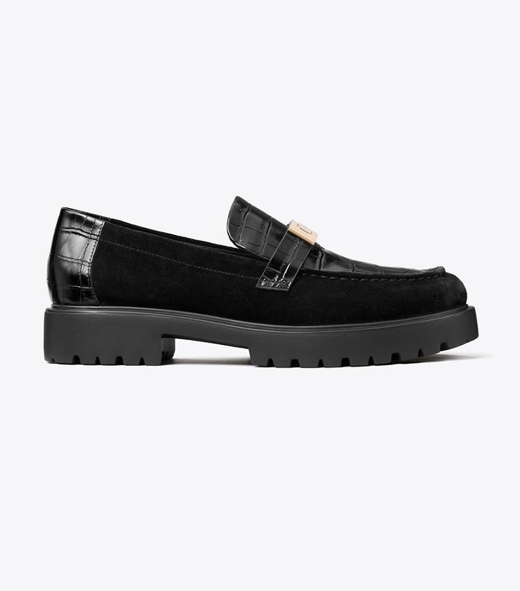 Tory Burch designer mocassins Mocassins Leelee à semelle crantée in PERFECT BLACK / GOLD side