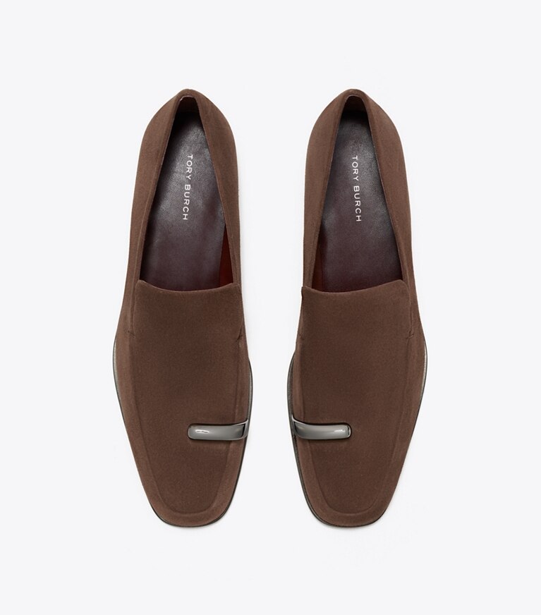 Tory Burch designer mocassins Mocassins Pierced in DARK COCOA / SILVER dessus