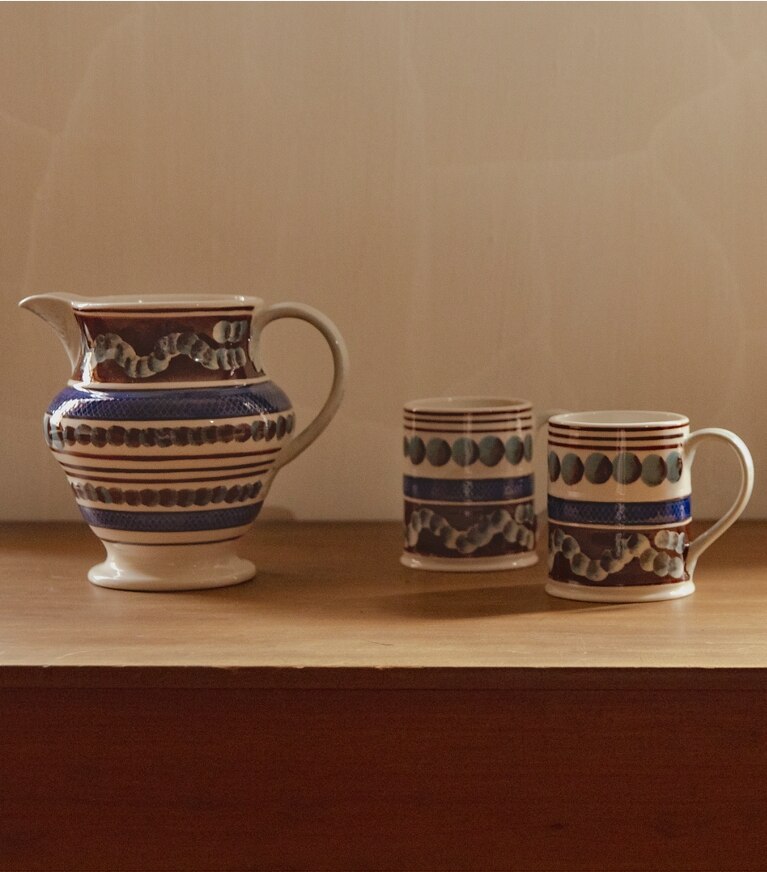 Tory Burch designer tabletop & drinkware Mochaware Mug, Set Of 4 in Multi front