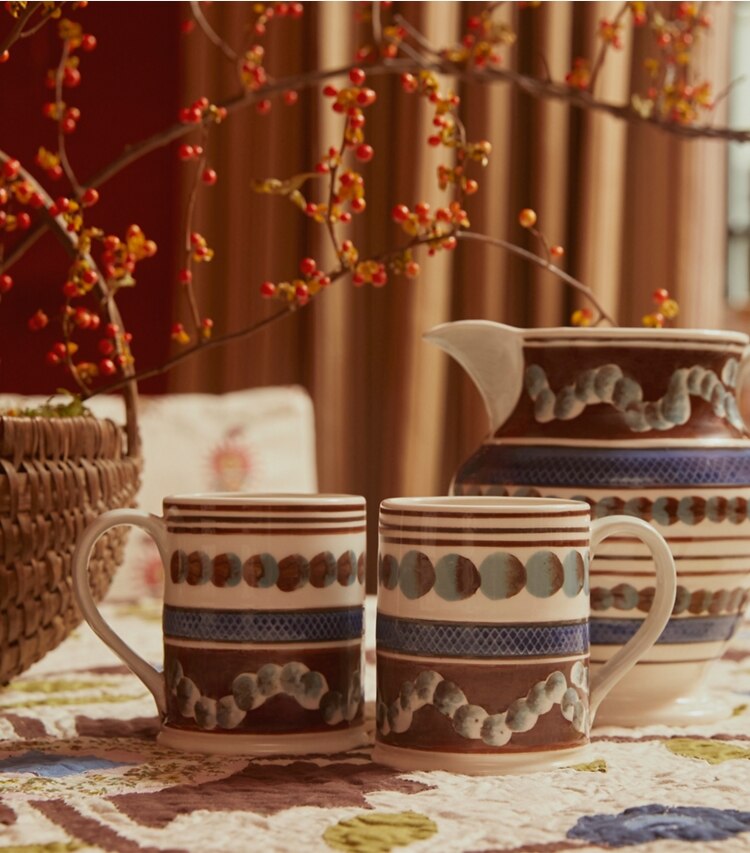 Tory Burch designer tabletop & drinkware Mochaware Mug, Set Of 4 in Multi editorial