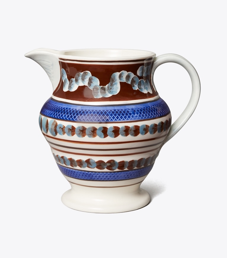 Tory Burch designer tabletop & drinkware Mochaware Pitcher in Multi front