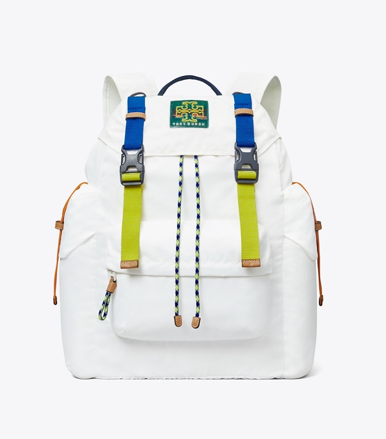 Tory Burch diseñador mochilas Mochila de Ripstop en Snow White frente