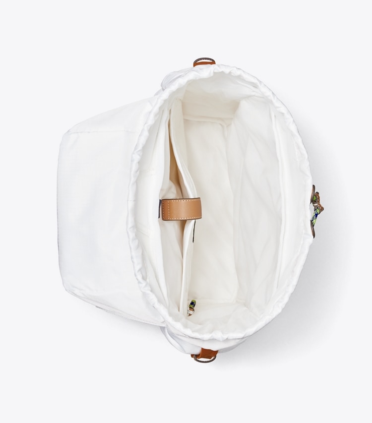 Tory Burch diseñador mochilas Mochila de Ripstop en Snow White vista superior