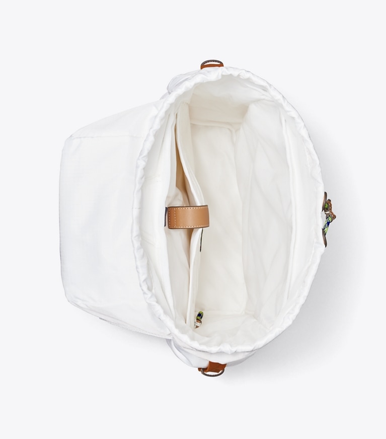 Tory Burch diseñador mochilas Mochila de Ripstop en Snow White vista superior