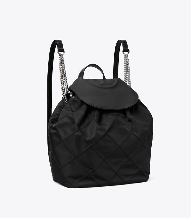 Tory Burch diseñador mochilas Mochila Fleming de nailon en Black ángulo