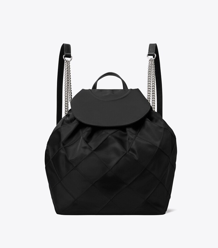 Tory Burch diseñador mochilas Mochila Fleming de nailon en Black frente