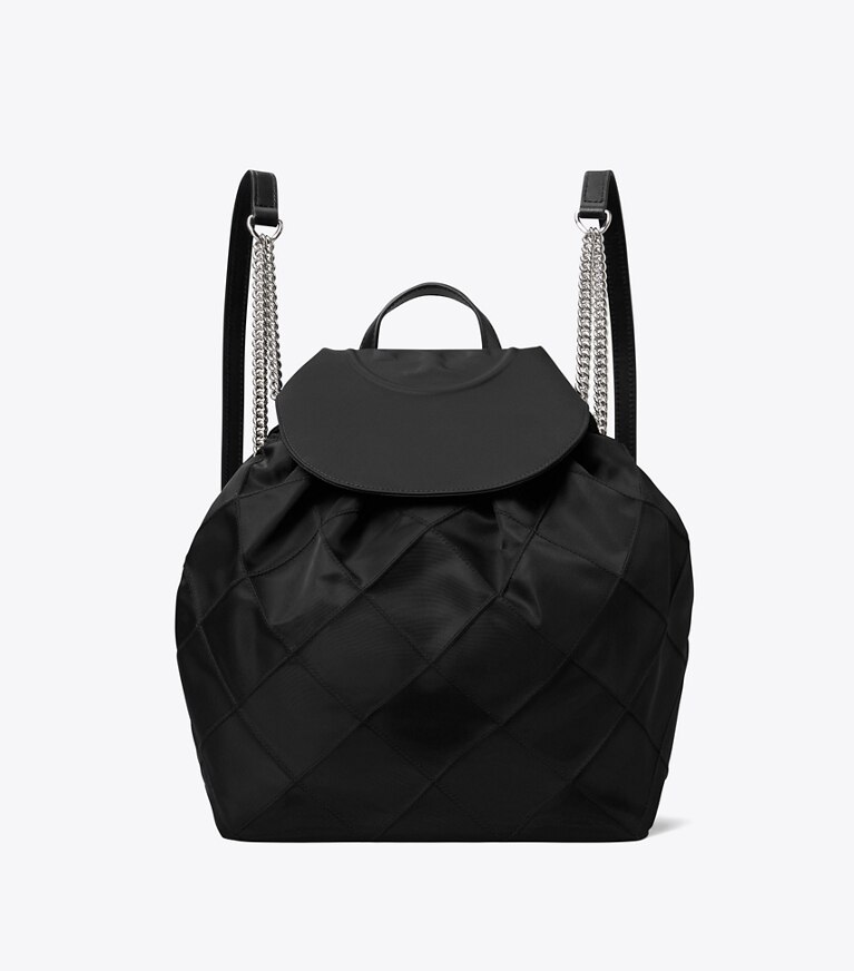 Tory Burch diseñador mochilas Mochila Fleming de nailon en Black frente