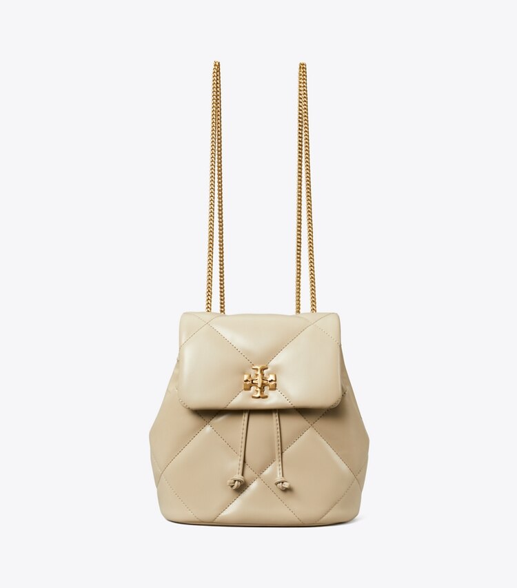 Tory Burch diseñador mochilas Mochila Mini Kira con acolchado en forma de rombos en Light Stone detalle