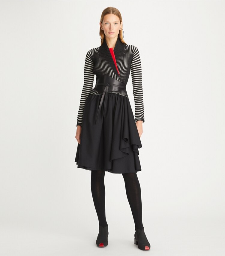 Tory Burch designer bottoms Mohair Ballet Skirt in Black on model front