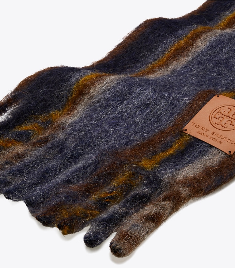 Tory Burch designer scarves Mohair Oblong Scarf in Aubergine overhead