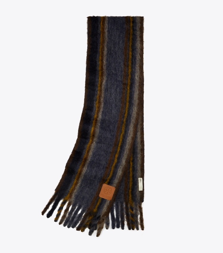 Tory Burch designer scarves Mohair Oblong Scarf in Aubergine folded