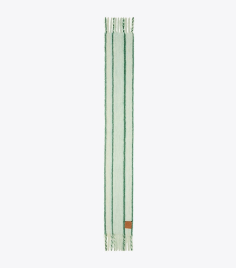 Tory Burch designer scarves Mohair Oblong Scarf in Green overhead