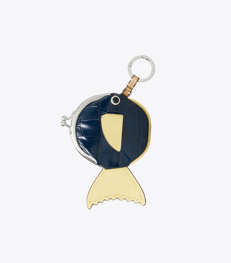 Tory Burch diseñador dijes para bolso y llaveros Monedero con forma de pez en Bright Blue adicional