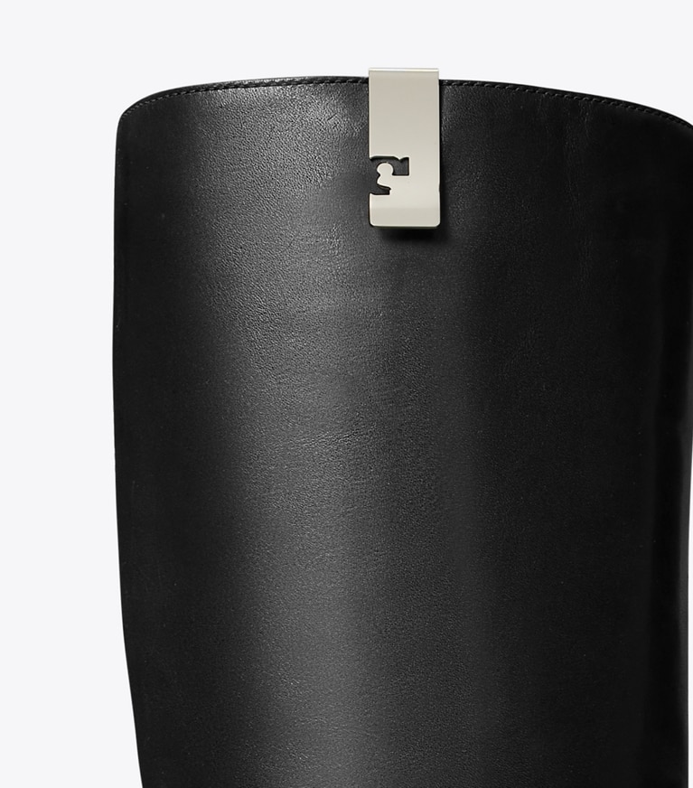 Tory Burch designer knee boots Money Clip Boot in PERFECT BLACK detail