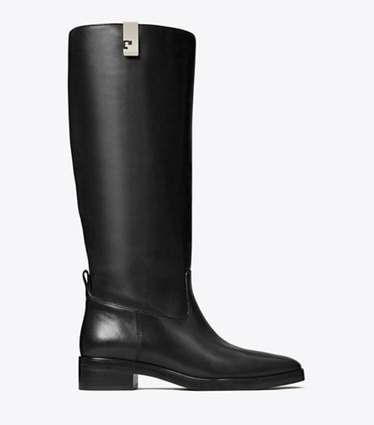 Tory Burch designer knee boots Money Clip Boot in PERFECT BLACK side