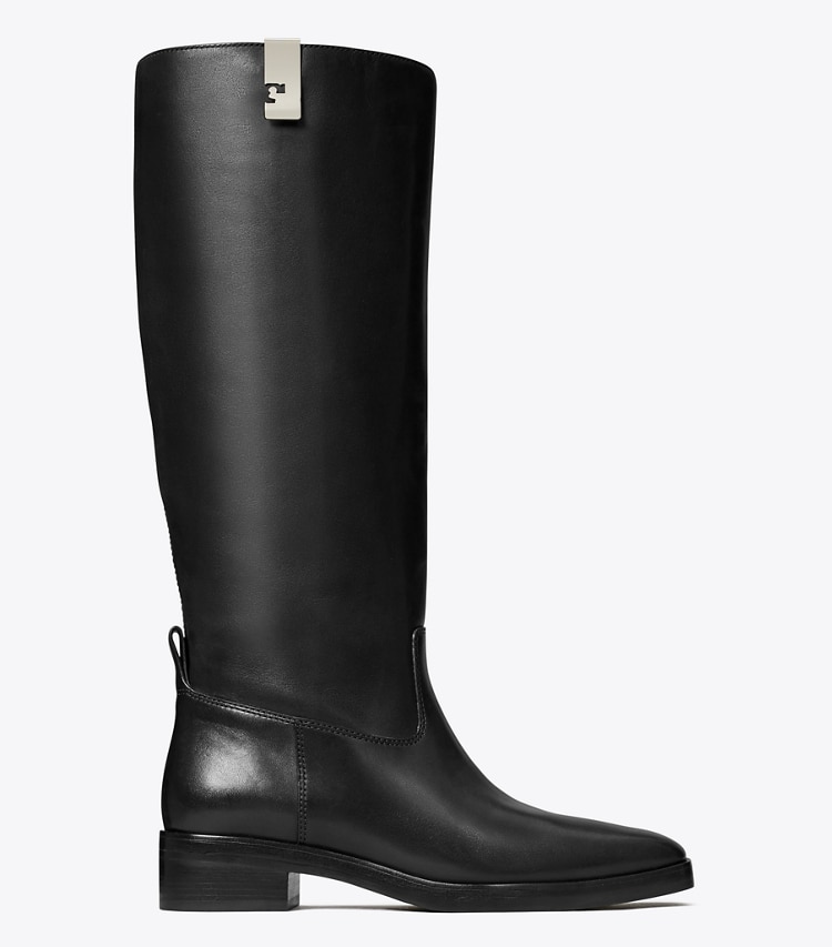 Tory Burch designer knee boots Money Clip Boot in PERFECT BLACK side