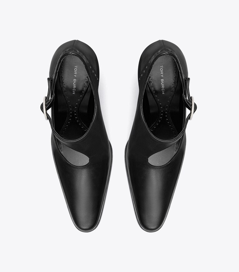 Tory Burch designer escarpins Monk Strap à talon torsadé dans WATERS vue du dessus
