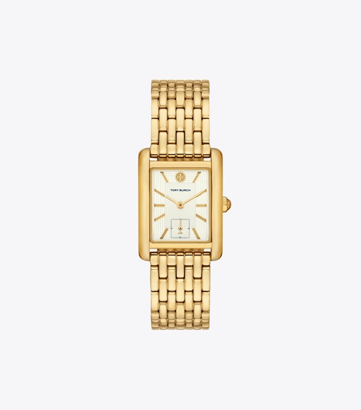 Tory Burch designer montres bracelet Montre Eleanor en acier inoxydable doré in IVORY/GOLD front