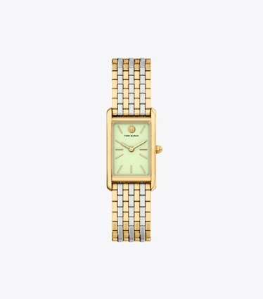 Tory Burch designer montres bracelet Montre Eleanor extra-plate dans MINT GREEN/TWO-TONE de face