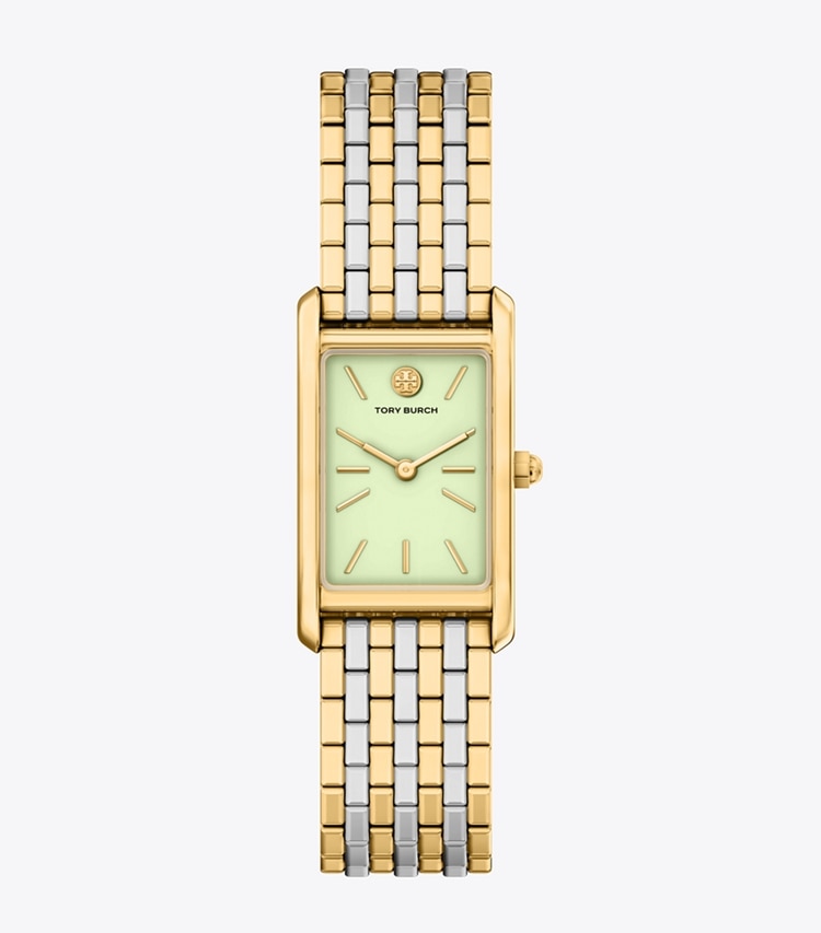 Tory Burch designer montres bracelet Montre Eleanor extra-plate dans MINT GREEN/TWO-TONE de face