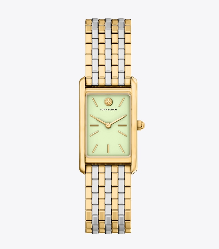 Tory Burch designer montres bracelet Montre Eleanor extra-plate dans MINT GREEN/TWO-TONE de face