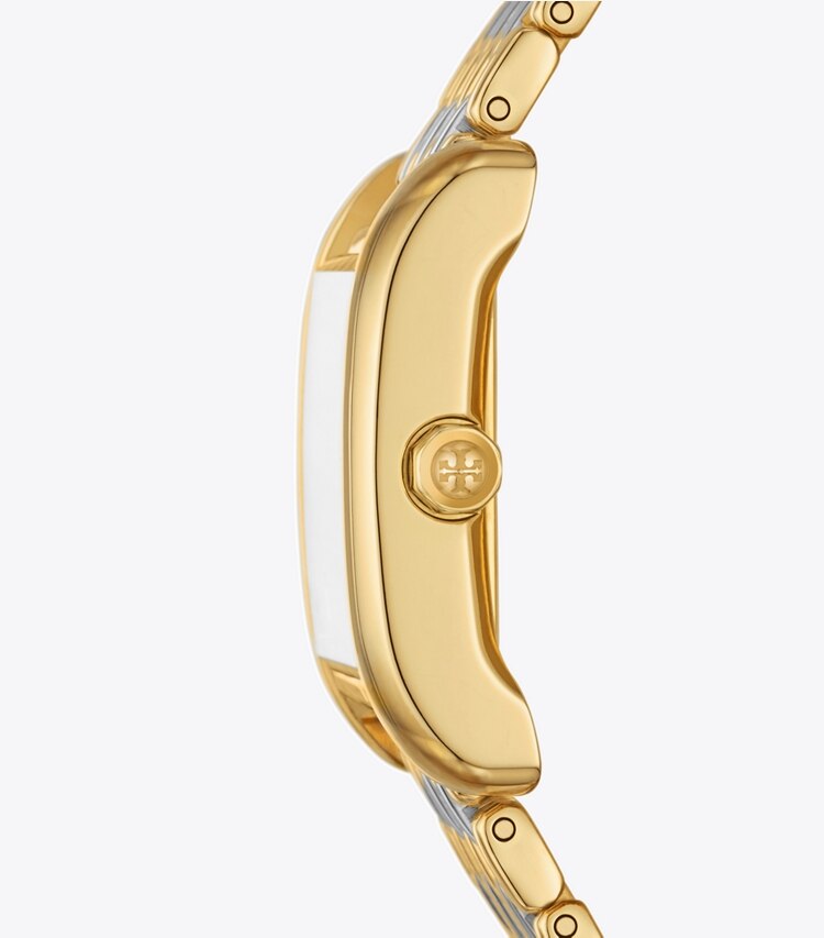 Tory Burch designer montres bracelet Montre Eleanor dans BLACK TINTED MOP/TWO-TONE de côté