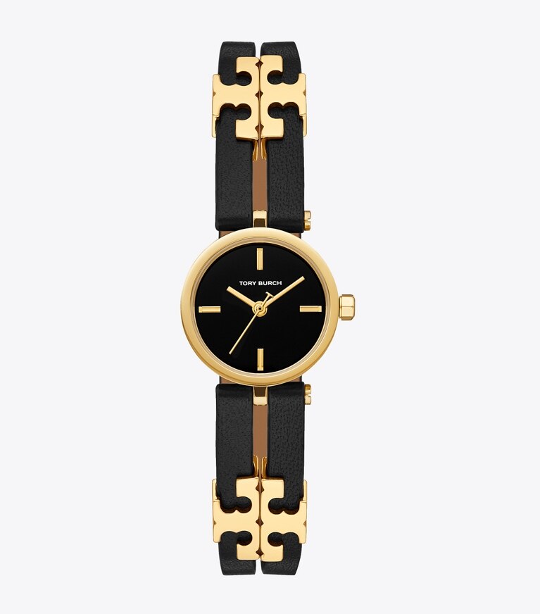 Tory Burch designer montres bracelet Montre Kira, Noir/Doré, 22 x 28 mm in BLACK/GOLD front