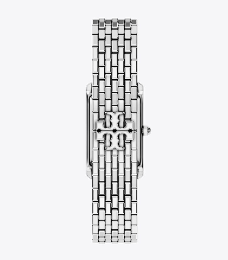 Tory Burch designer montres bracelet Montre mince Eleanor dans BLACK MOTHER-OF-PEARL/SILVER retour