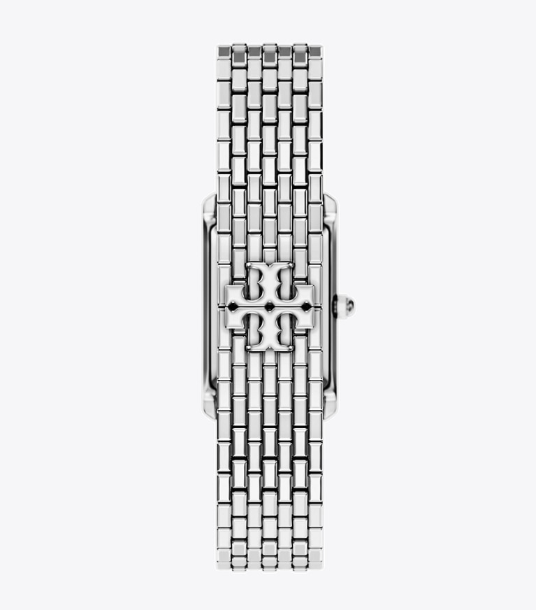 Tory Burch designer montres bracelet Montre mince Eleanor dans BLACK MOTHER-OF-PEARL/SILVER retour
