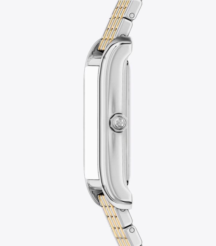 Tory Burch designer montres bracelet Montre mince Eleanor dans IVORY/TWO-TONE de côté