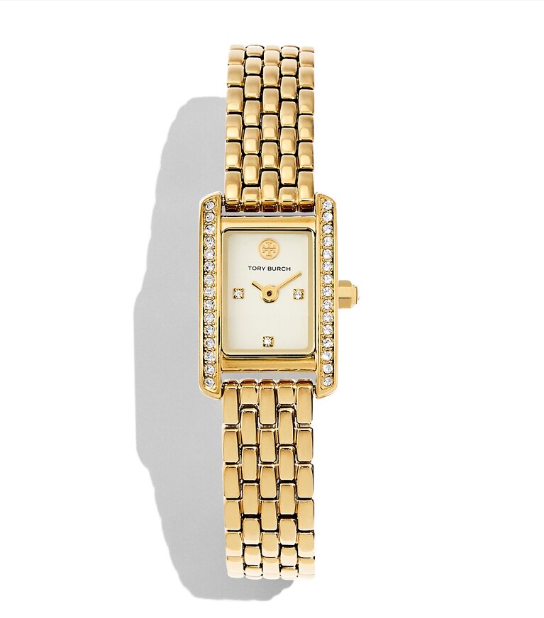 Tory Burch designer montres bracelet Montre mini Eleanor dans IVORY/GOLD/PAVE supplémentaire
